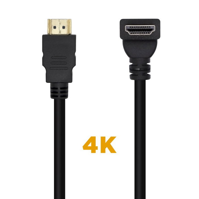Aisens Cable HDMI V2.0 Acodado Premium 4K 60Hz 1m Negro